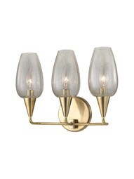 Longmont 3-Light Bath Sconce in Aged Brass.